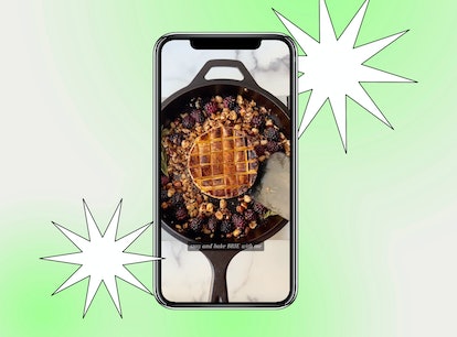 A TikToker shows baked brie recipes on TikTok with ingredients like nuts and blackberries. 